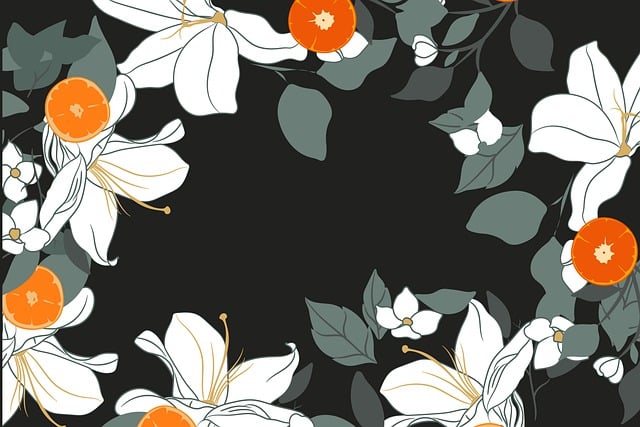 Free flowers leaves border illustration