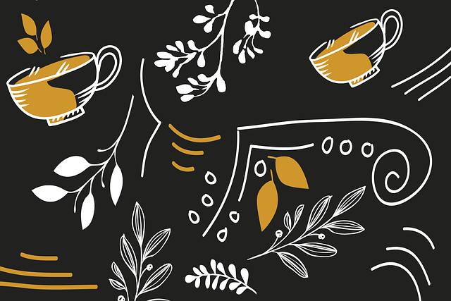Free leaves coffee digital paper illustration