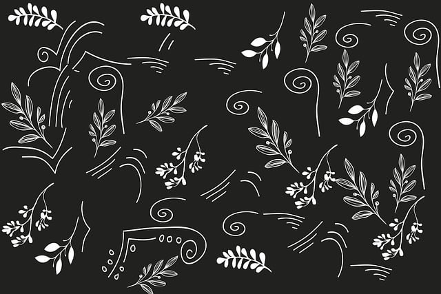 Free leaves doodle digital paper illustration