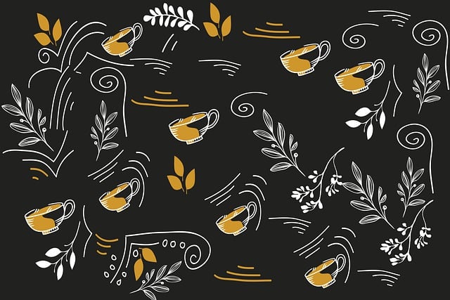 Free leaves coffee digital paper illustration