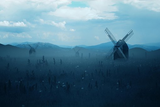 Free Windmills Meadow photo and picture