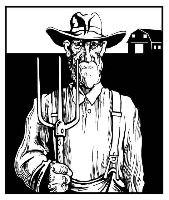 Free farmer settler western illustration