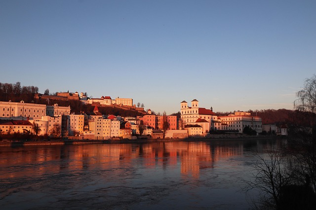 Passau, Stadt, Donau, Sonnenuntergang