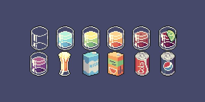 Arte De Pixel, Taza, Agua, Beber, Soda