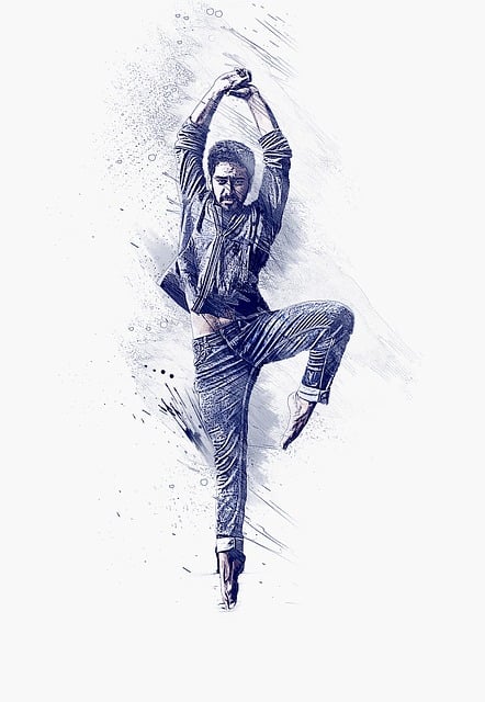 Free man dancer ballet illustration