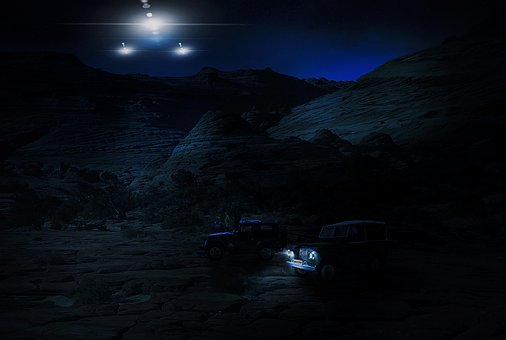 Ovni, Astronave, Montañas, Fantasía