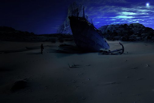 Embarcacion, Ancla, Cielo Nocturno