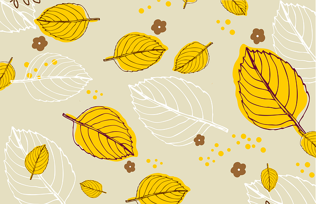 Free leaves flowers background illustration