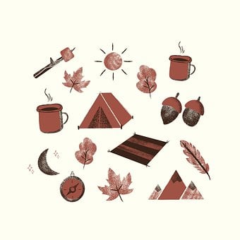 Blätter, Lager, Zelt, Herbst, Wald