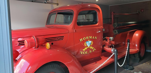 Vintage, Caminhão De Bombeiros, Velho