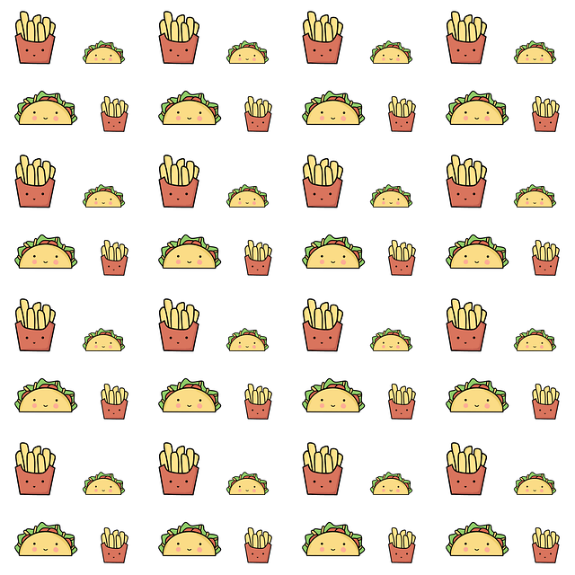 Free fries taco pattern illustration