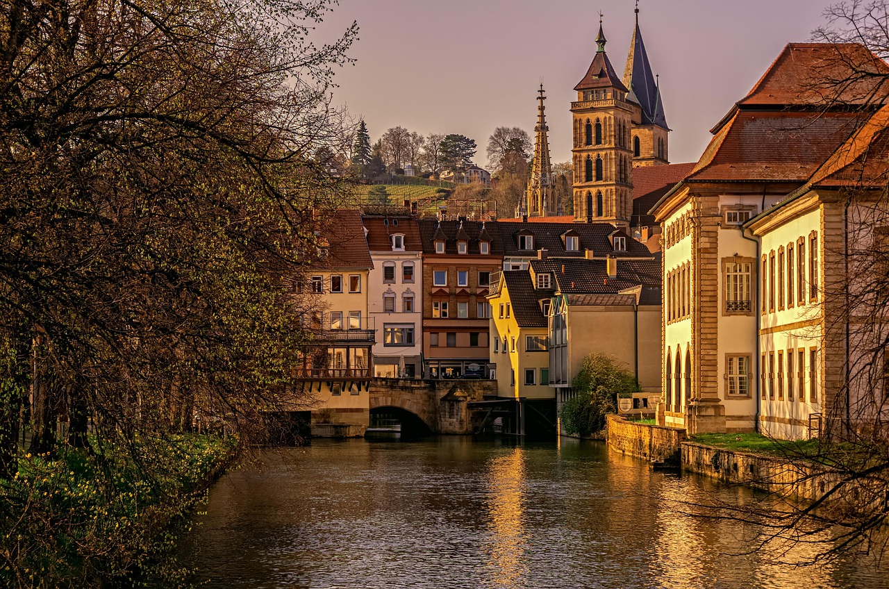 Esslingen medieval old town and riverside views