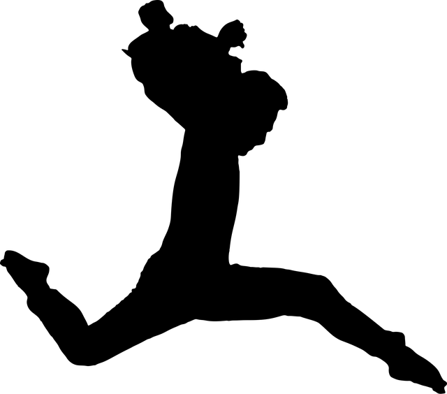Free man leaping silhouette vector