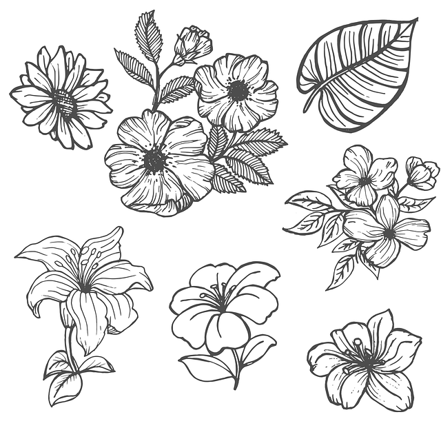 Free flowers leaves floral vector