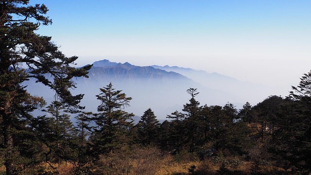Landschap, Berg, China, Top, Wolken
