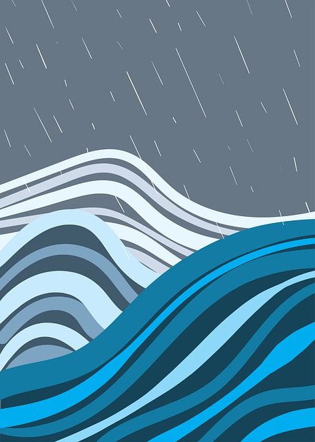 Free waves ink abstract illustration