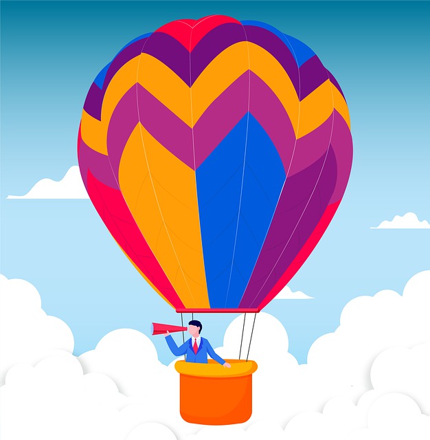 Free Man Hot Air Balloon illustration and picture