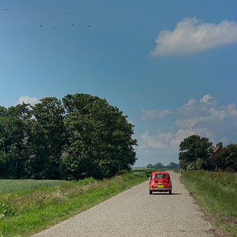 Mini, Carro, Veículo Vermelho, Retro