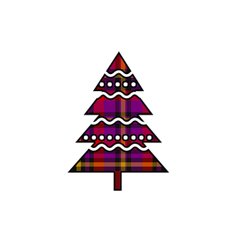 Free Plaid Christmas Tree illustration and picture