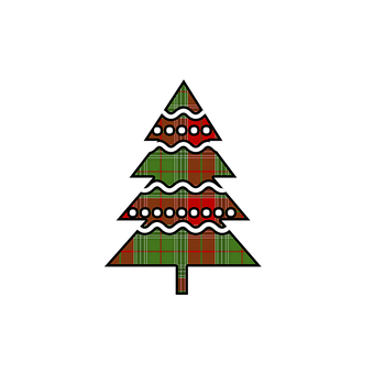 Free Plaid Christmas Tree illustration and picture