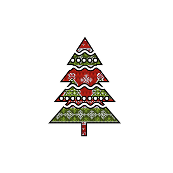 Free Plaid Christmas Tree illustration and picture