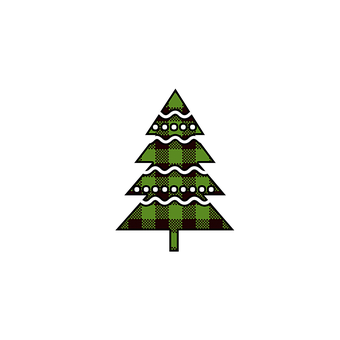 Free Plaid Christmas Tree illustration and picture