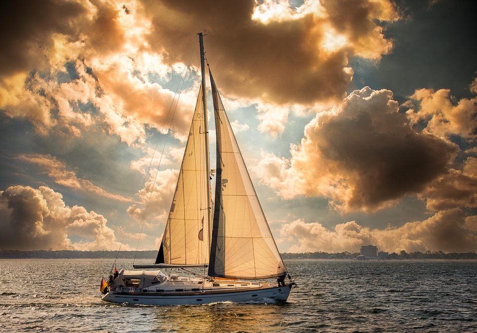 Boat, Ocean, Sunset, Sailing, Ship, Sea, Water, Sail