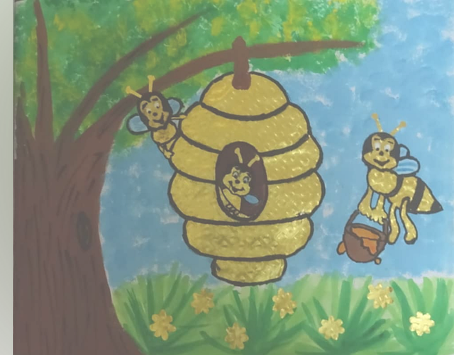 Foilart, Abeja, Goldenpaperart