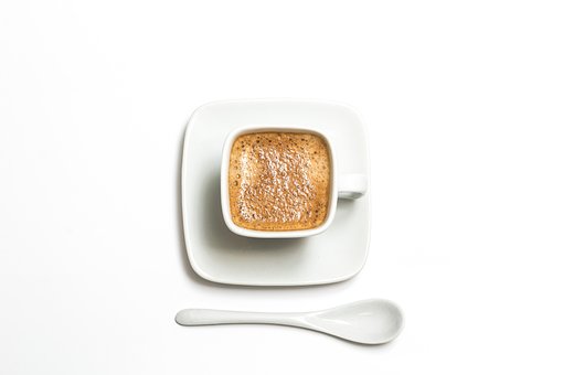 Café, Copo, Postura Plana, Isolado