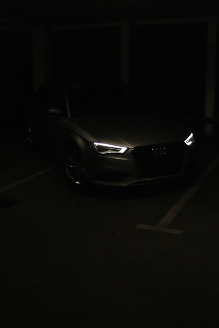 Audi, Nacht, Donker, Koplampen, Auto