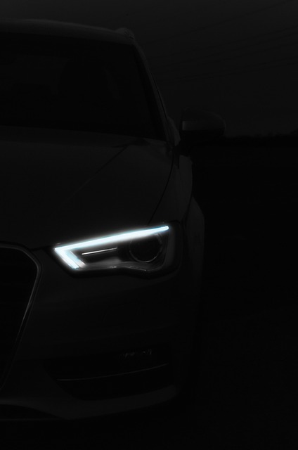 Audi, Nacht, Donker, Koplampen, Auto