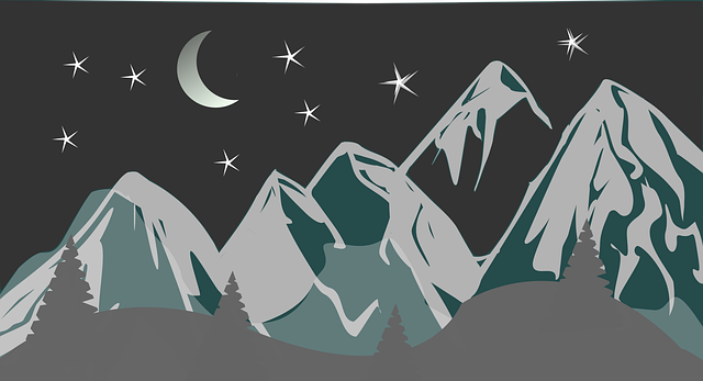 Free Mountains Night vector and picture