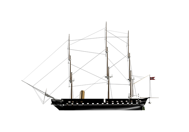 Free ship sailing ship structure illustration