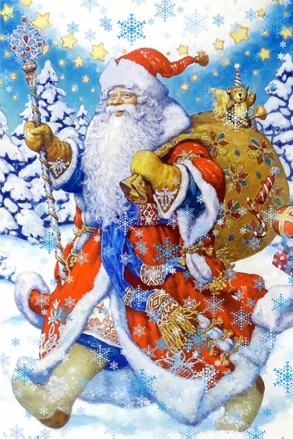 Free santa claus gifts bag illustration
