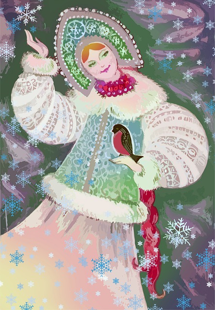 Free snow maiden bird winter illustration