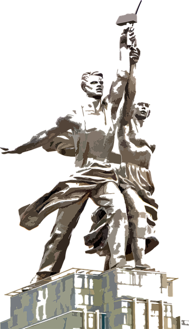 Free worker and kolkhoz woman monument statue illustration