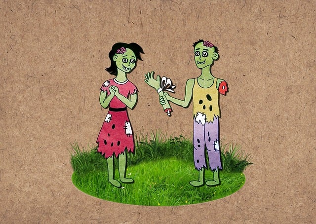 Free zombie pair gift illustration