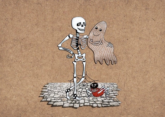 Free skeleton ghost spider illustration