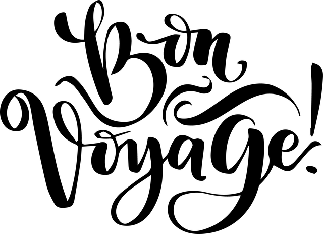 Free bon voyage safe travels font illustration