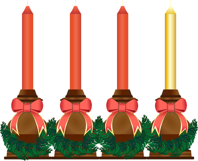 Free advent candle wood illustration