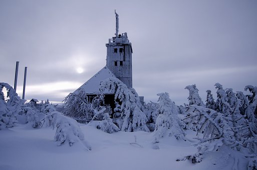 Edificio, Nieve, Invierno, Navidad, Frío