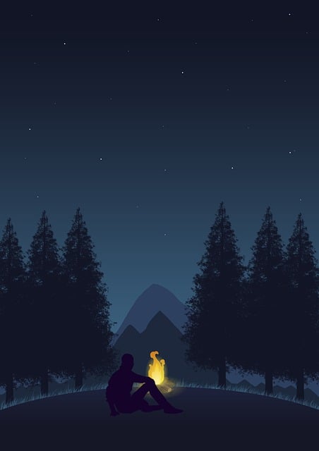 Wald, Natur, Lagerfeuer, Mann