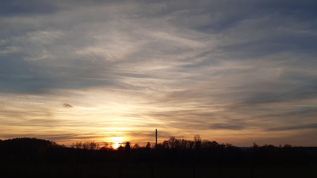 Solnedgang, Himmel, Naturskøn, Skyer