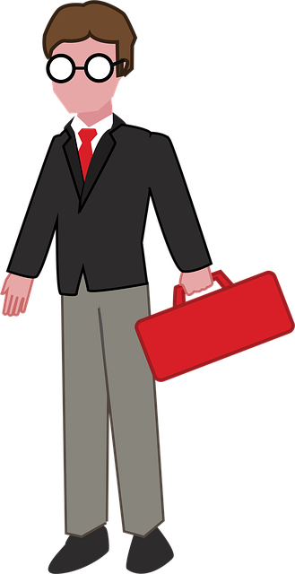 Free man suit briefcase vector