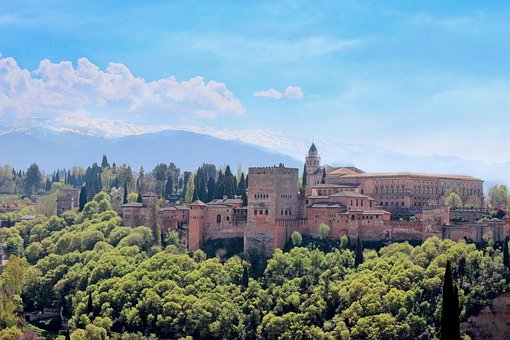 Espanha, Montanhas, Granada, Alhambra