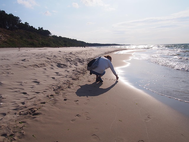 Meer, Strand, Mann, Ferien, Urlaub, Sand
