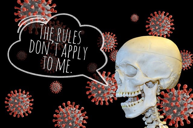 Skelett, Schädel, Lächeln, Lachen, Virus