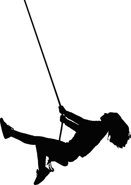 Free girl swing silhouette vector