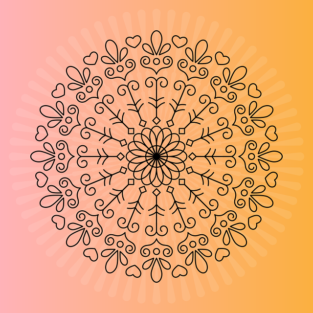 Free mandala symmetrical pattern vector