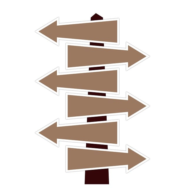 Free signage board wooden post left-right direction illustration